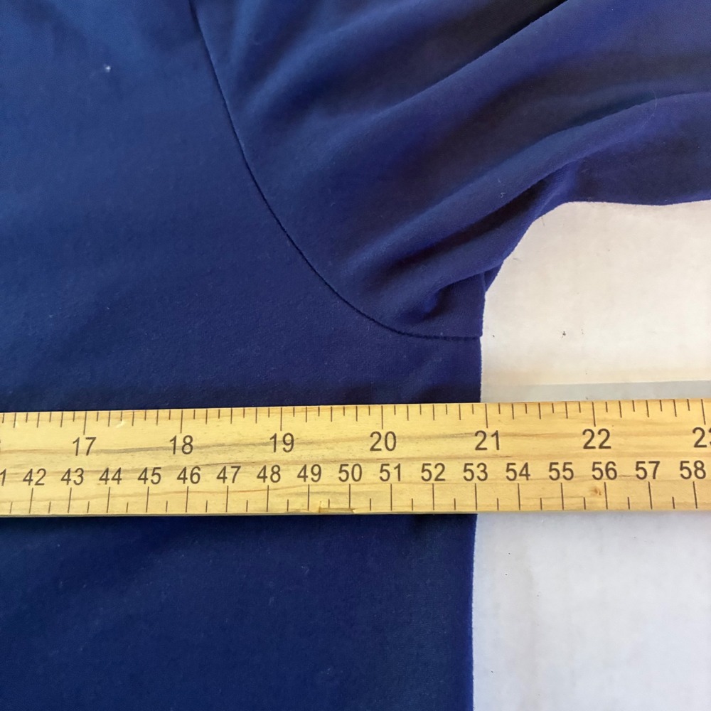 Cuddl Duds Flexwear Blue Sharkbite Hem Dress Midi PXL Petite Pockets Cozy Lounge - Picture 5 of 12